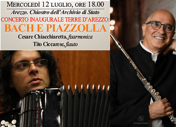 “Bach e Piazzolla”. Chiostro dell’Archivio di Stato. Arezzo. 12.07.2023