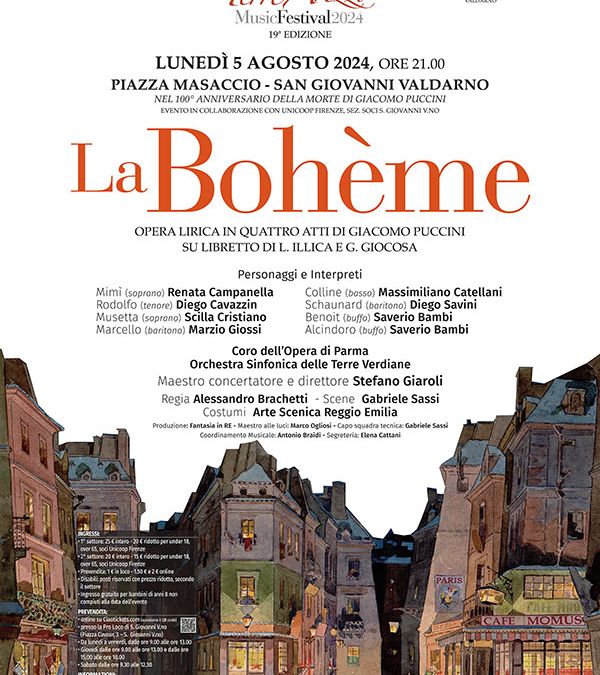 “La Bohème di G.Puccini. San Giovanni Valdarno, Piazza Masaccio. 05.08.2024